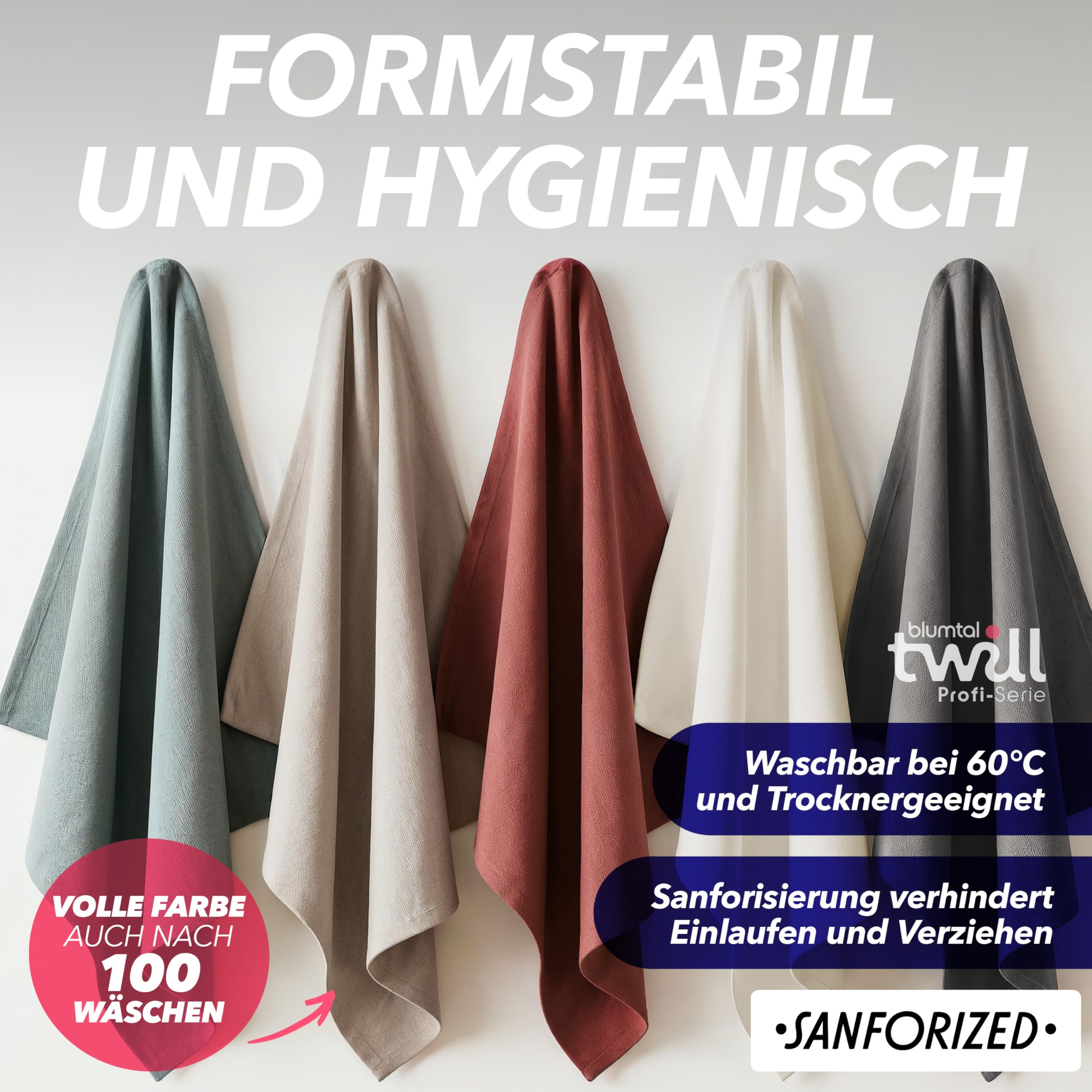 Blumtal 5er Set Premium Geschirrtücher Baumwolle 50x70 cm - Ultra saugstarke Geschirrhandtücher Baumwolle - Oeko-Tex zert. - griffige Trockentücher Küche (230gsm) - Profi-Qualität - Geschirrtuch Grün