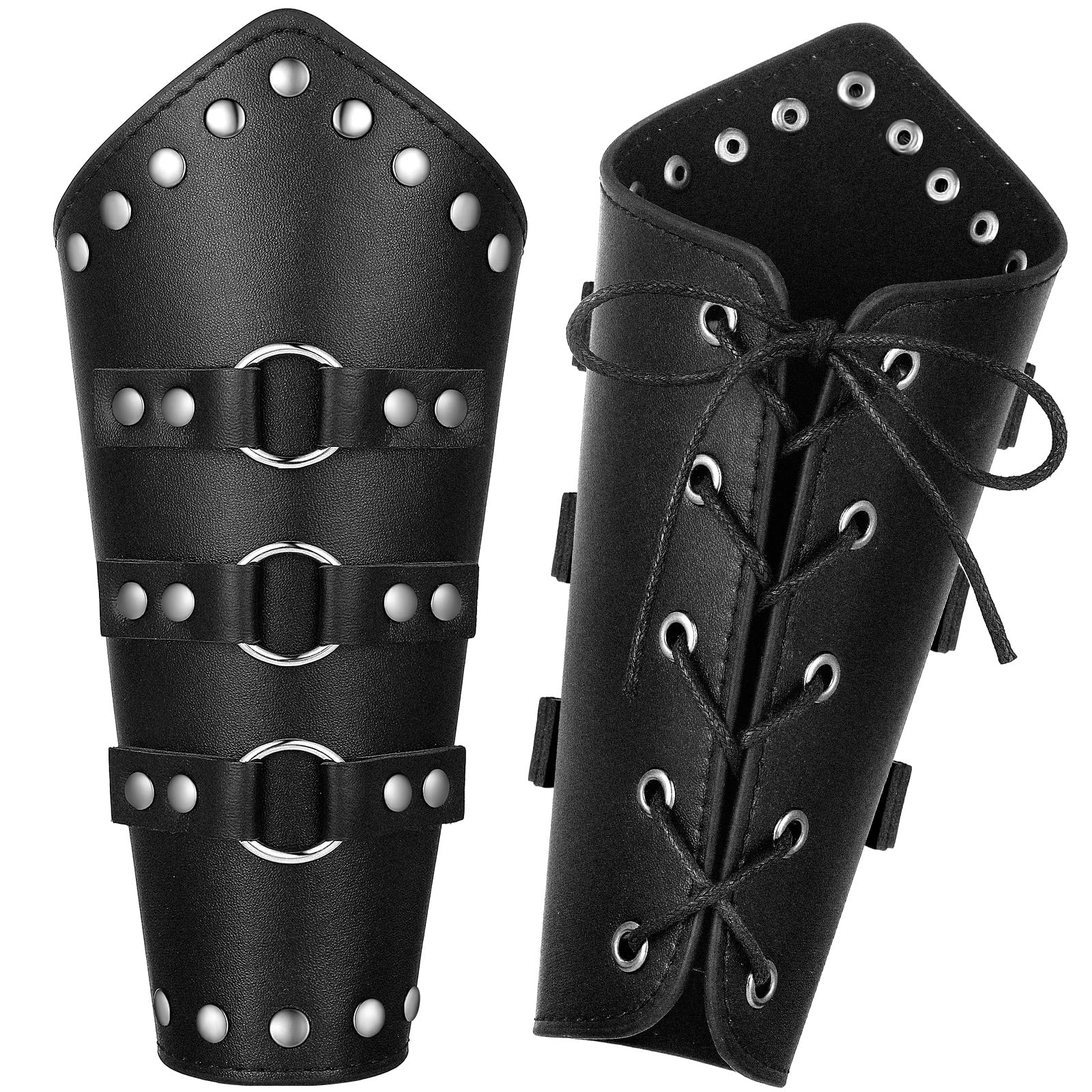 patelai 1 pair faux leather arm guards arm bracers leather gauntlet medieval viking cosplay accessories for men women