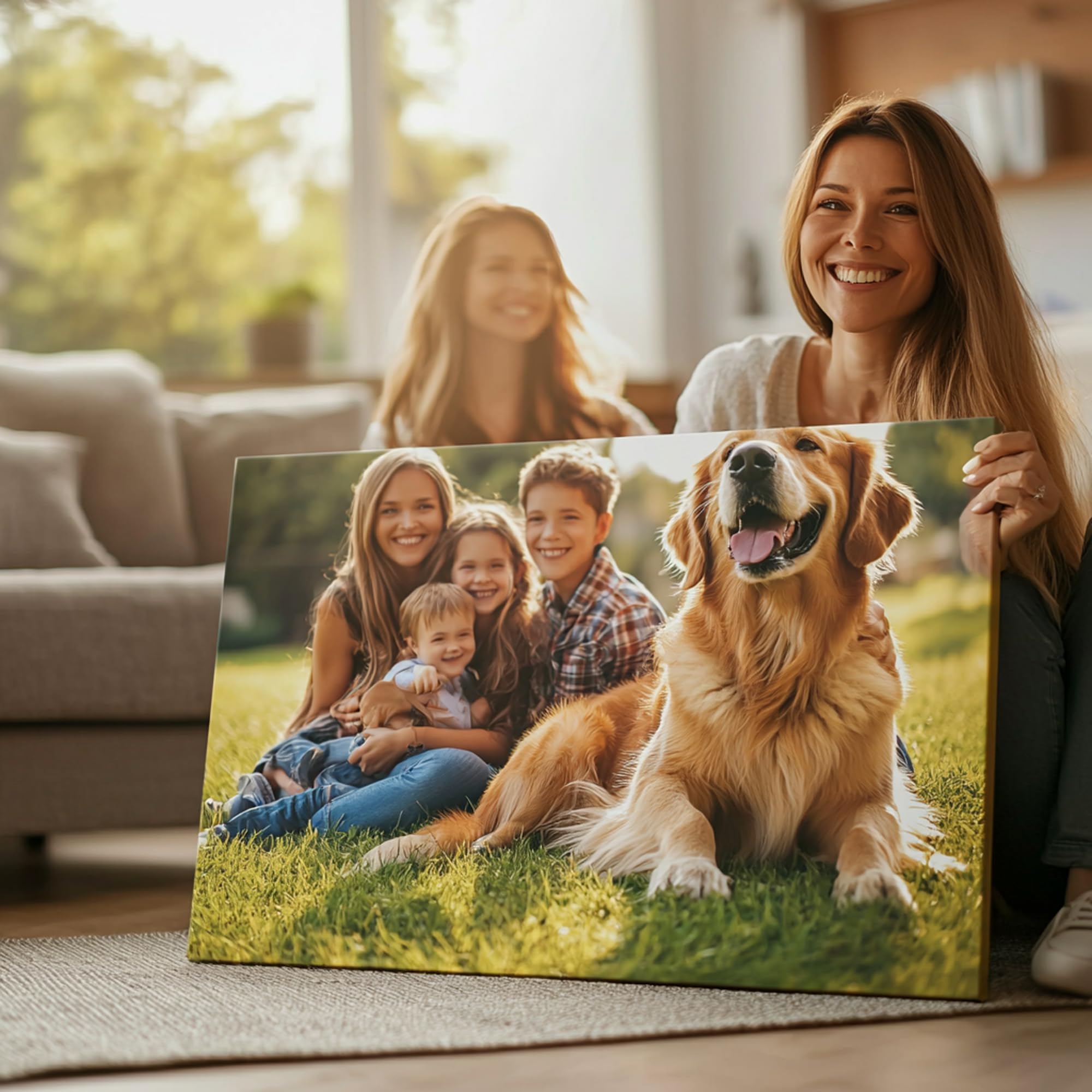 ConKrea - Quadro Personalizzato su Tela Canvas - Stampa la tua Foto su Tela in Alta Definizione con Telaio in Legno Massello - Pronto da Appendere - 50x70 cm