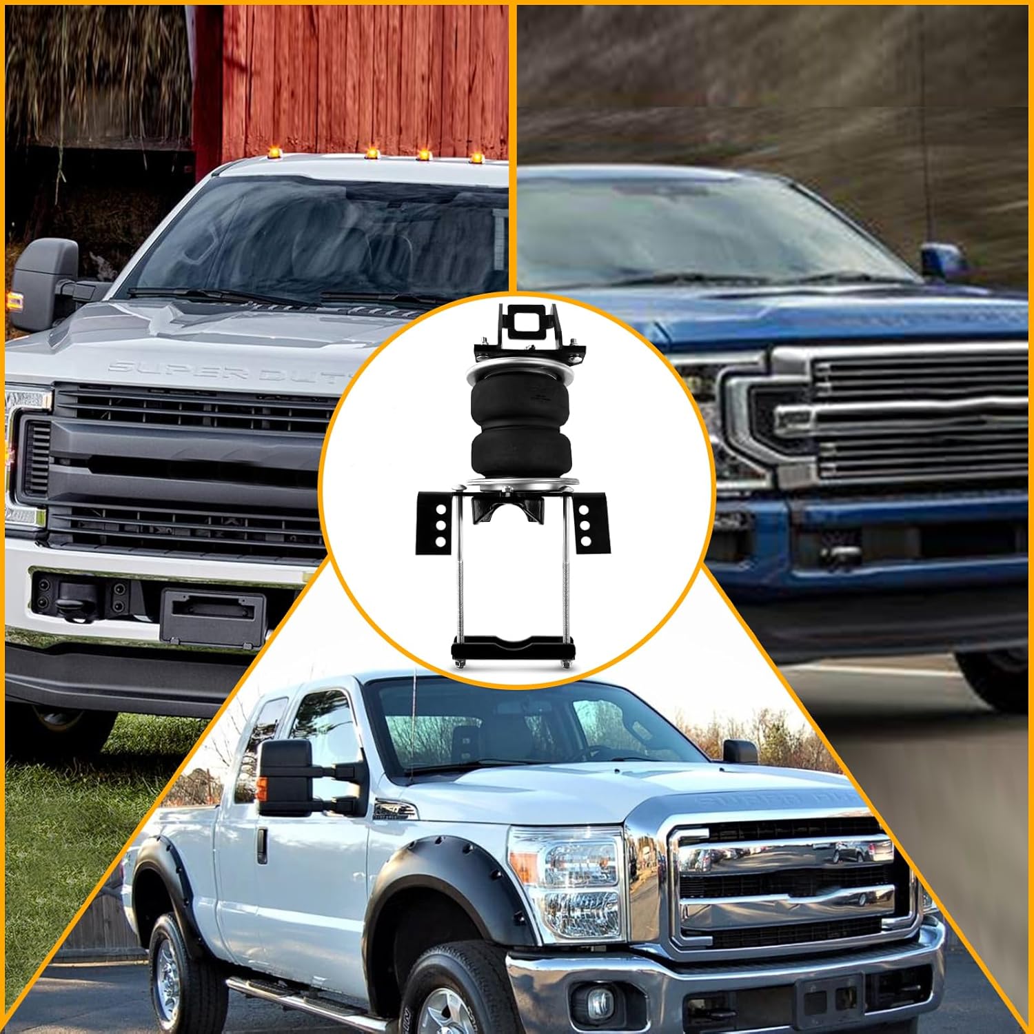 MILLISEC Rear Air Spring Bags Suspension Kit Compatible with 2011-2016 Ford F-250 and F-350 4WD Pickups Air Helper Spring Kit Load Leveling Capacity 5000 lb Replaces# 89396