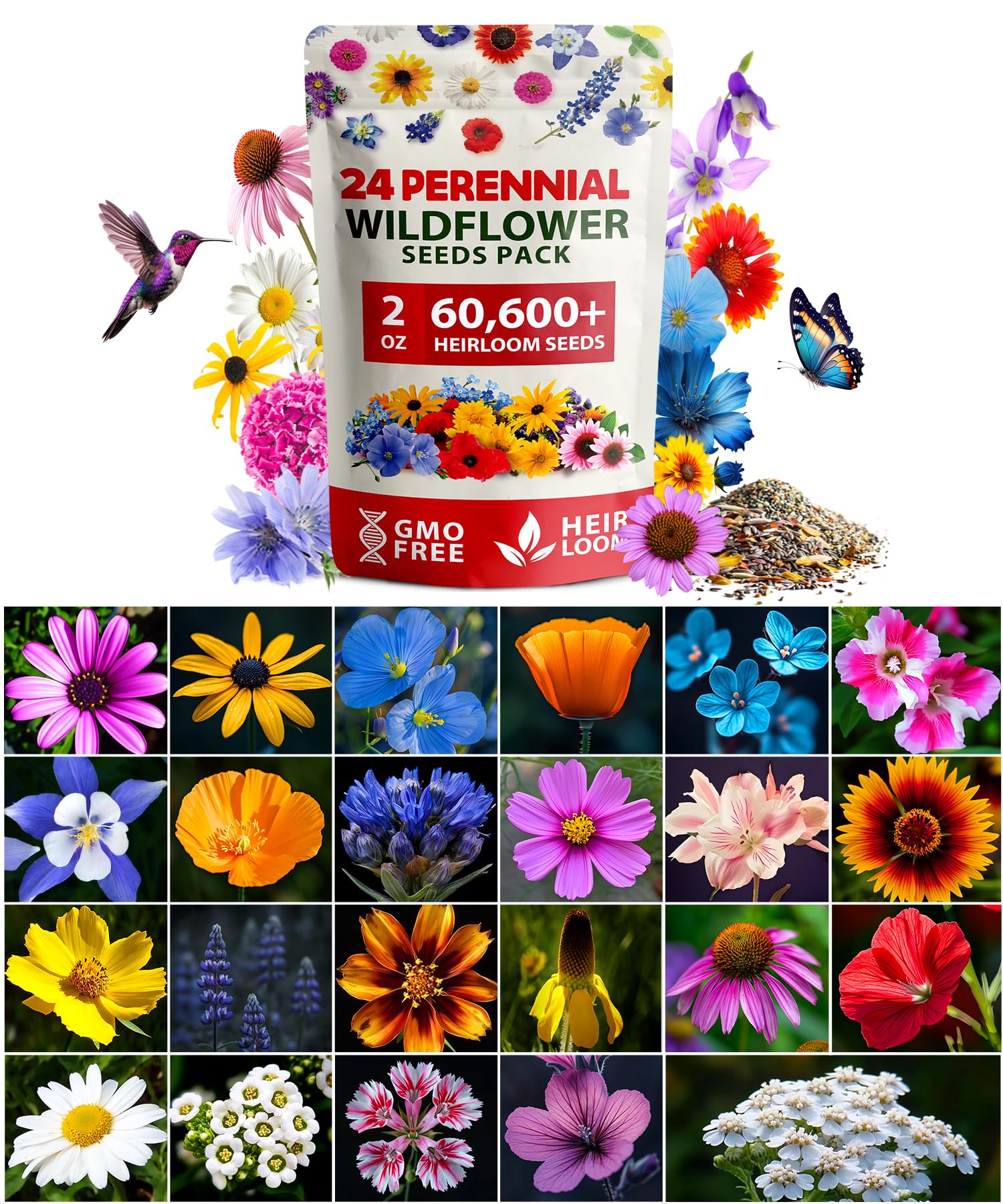 Home Grown Premium Wildflower Seeds Bulk
