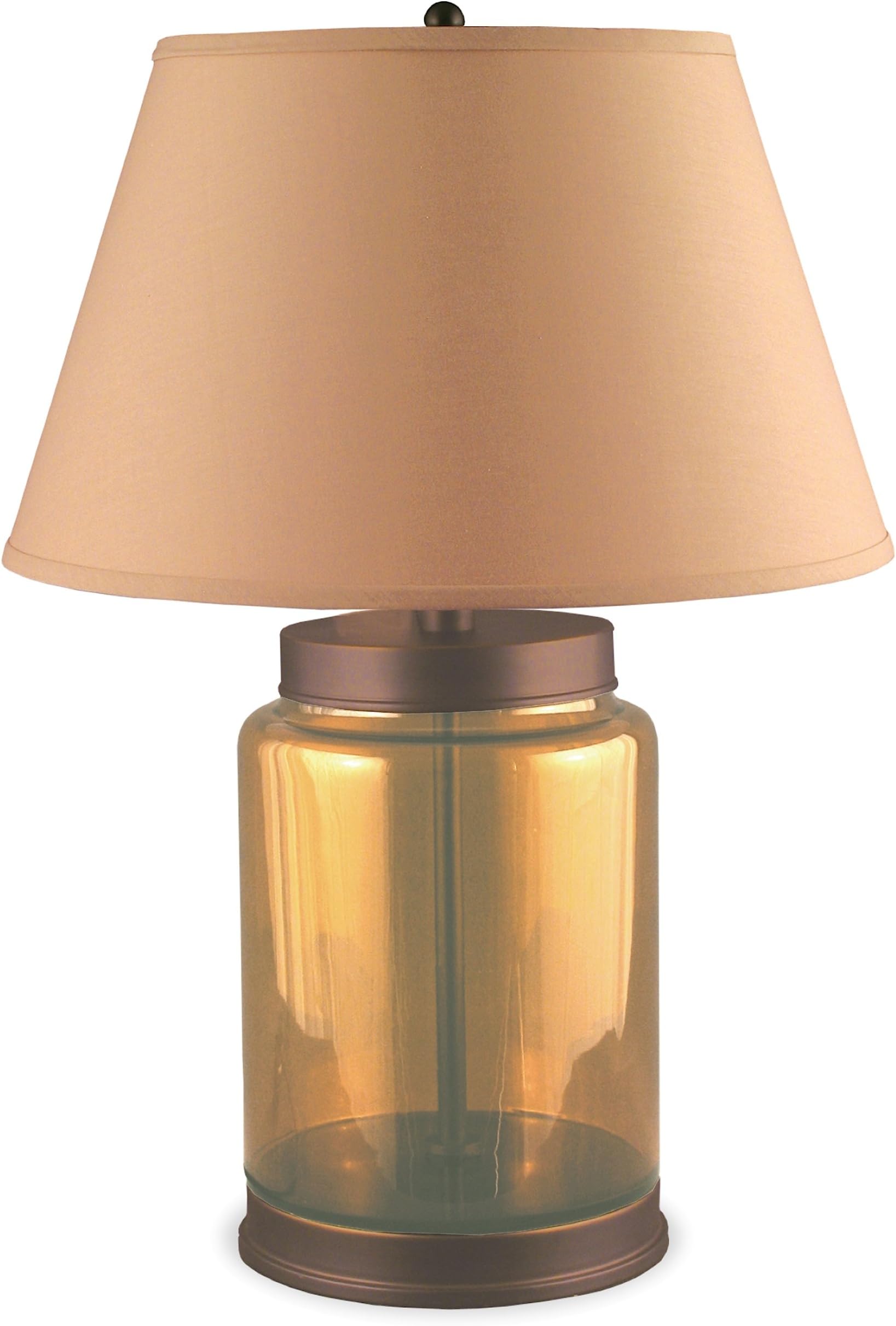 Lighting Enterprises Fillable Glass Container Table Lamp, Amber/Bronze