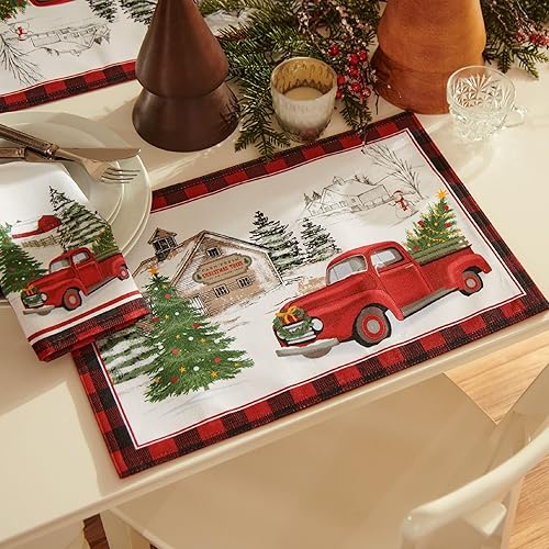Miniatura 8 de Elrene Home Fashions Mantel vintage de poliéster con diseño de árbol de Navidad, 70 pulgadas, redondo