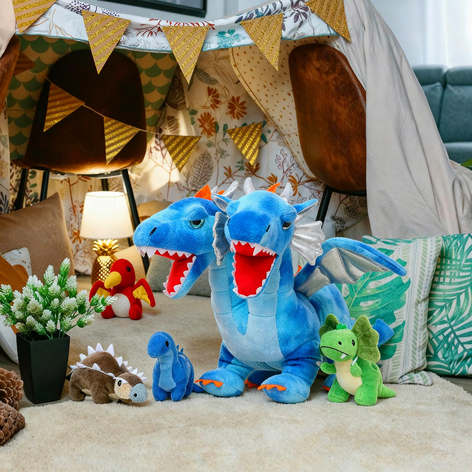 Amazon.co.jp: Tezituor 双頭ドラゴンぬいぐるみ 5個セット 恐竜