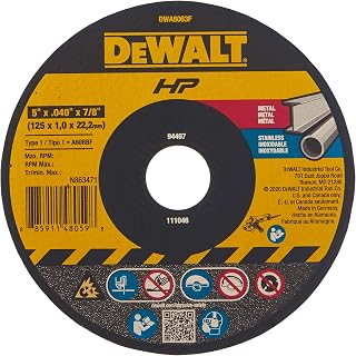 DEWALT DWA8063F T1 HP Fast Cut-Off Wheel, 5" x 0.040" x 7/8"