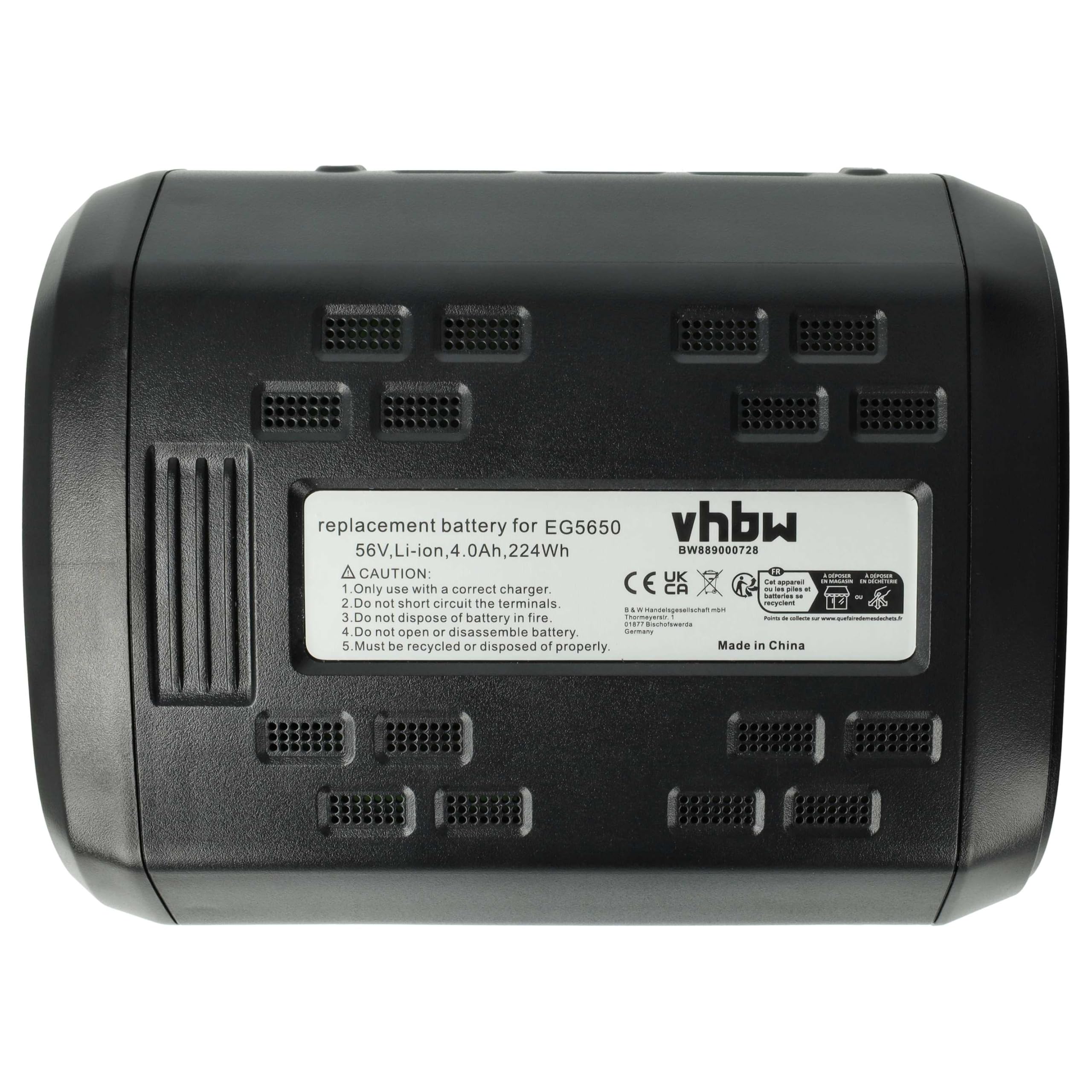 vhbw Batería Compatible con Ego LB4803, HTA2000, HT2400, HTX6500, HT65004, LB4800, HT2410, HT2411 cortacésped Herramienta de jardín 4000mAh 56V Li-Ion