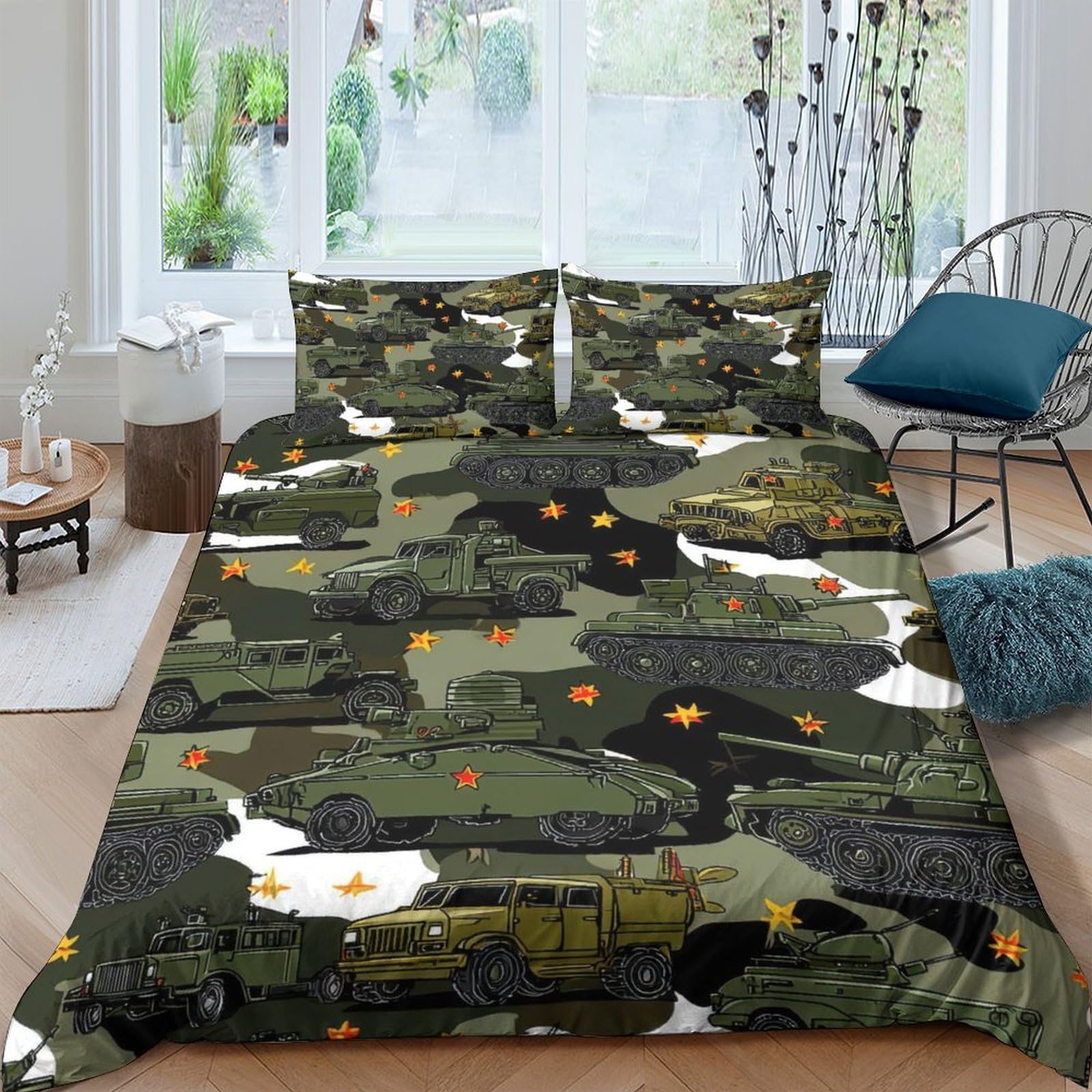 Ctjqhvkz Style-5 3D Printed Camouflage Military Fitted Sheet Microfiber All Season Bed Cover For Bedroom Dorm Mattress Protection Decor Single（135X200cm）
