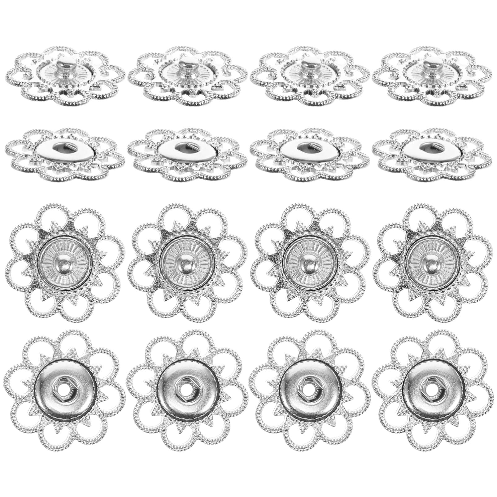 SHINEOFI 80piezas Botones De Presión Para Costura Diseño De Flor Botones Decorativos Para Abrigos y Prendas Para Manualidades y Proyectos De Costura