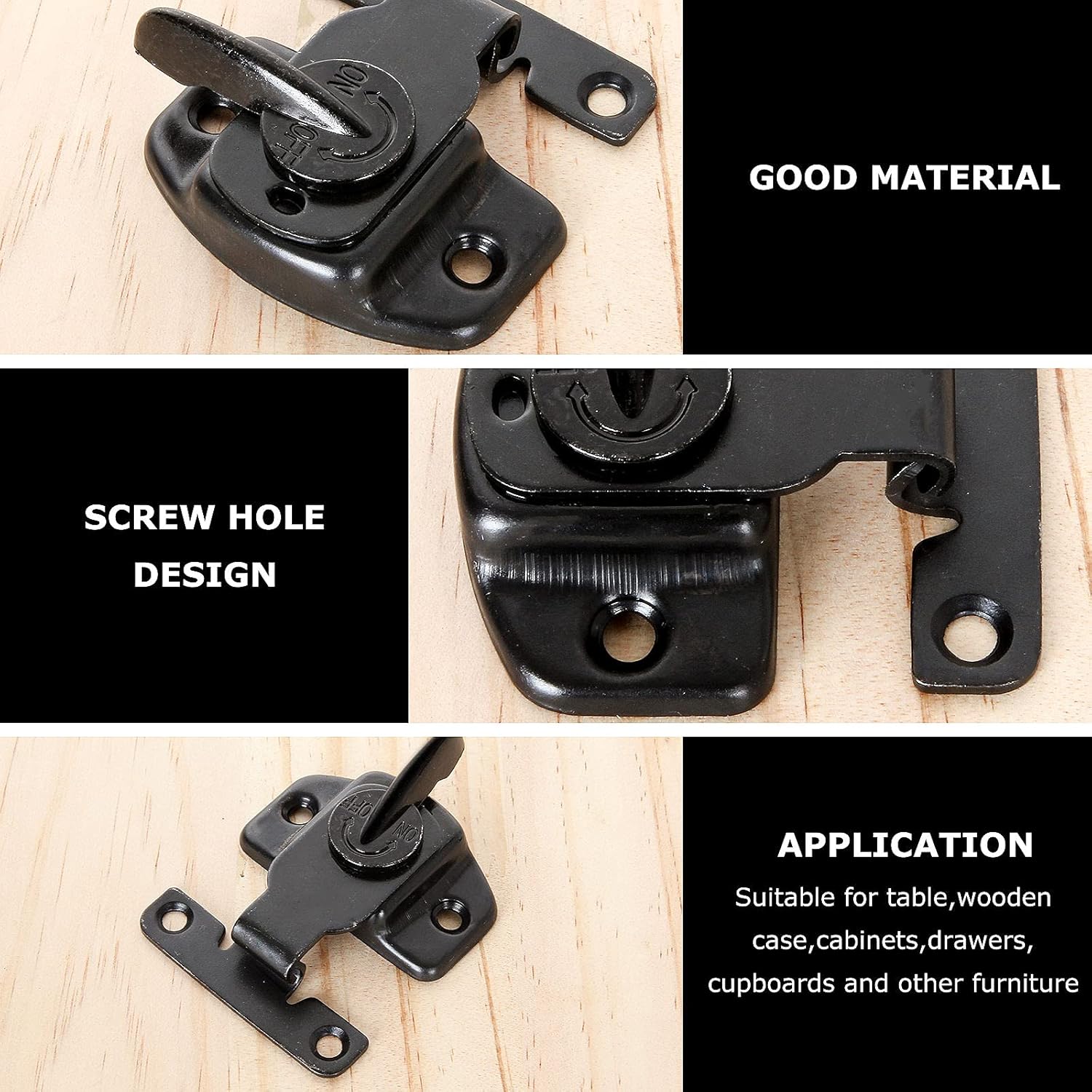 12 Sets of AlignNLock Table Locks, Abuff Heavy Duty Black Dining