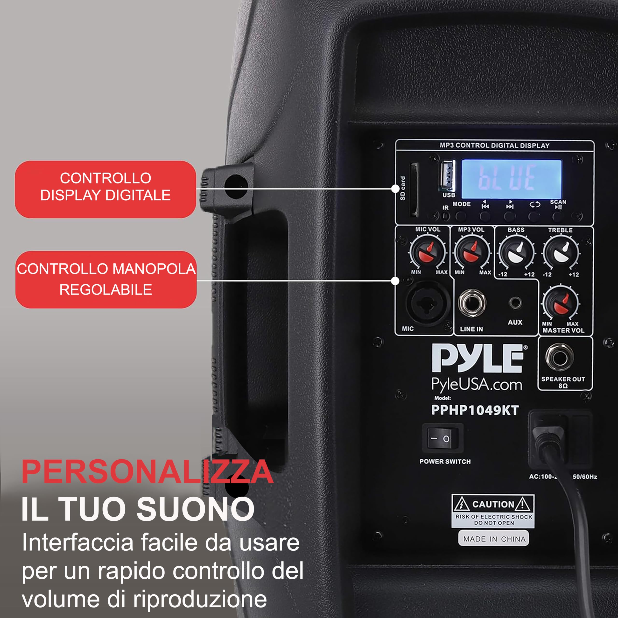 Pyle Sistema PA Portatile Wireless, Cassa Bluetooth, Altoparlanti Attivi e Passivi da 1000 Watt, Cassa Bluetooth Potente, USB SD MP3 AUX, Montaggio 35 millimetri, 2 Supporti, Microfono