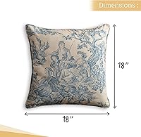 Vista 5 de Maison d' Hermine Fundas de almohada decorativas de 18 x 18 pulgadas, cuadradas, 100% algodón, con cremallera invisible, funda de cojín para sala