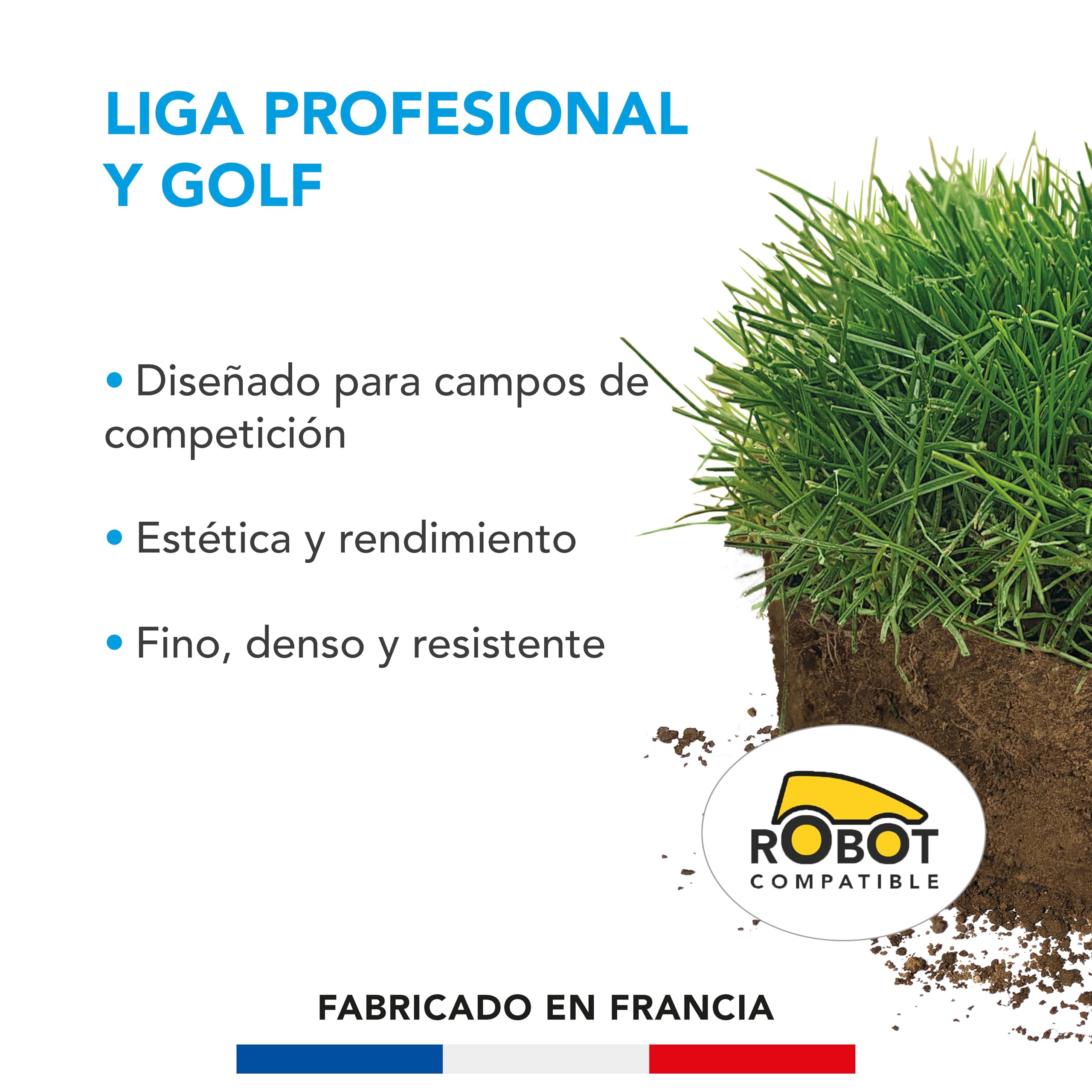 BARENBRUG - Césped Liga Pro y Golf - para Campos de Competición - Estética y Rendimiento - Fino, Denso y Resistente - Fabricado en Francia - 5Kg