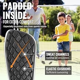 Soccer Shin Pads for incl. Sleeves with Optimized Insert Pocket - Protective Soccer Equipment for Kids Adults (White M)