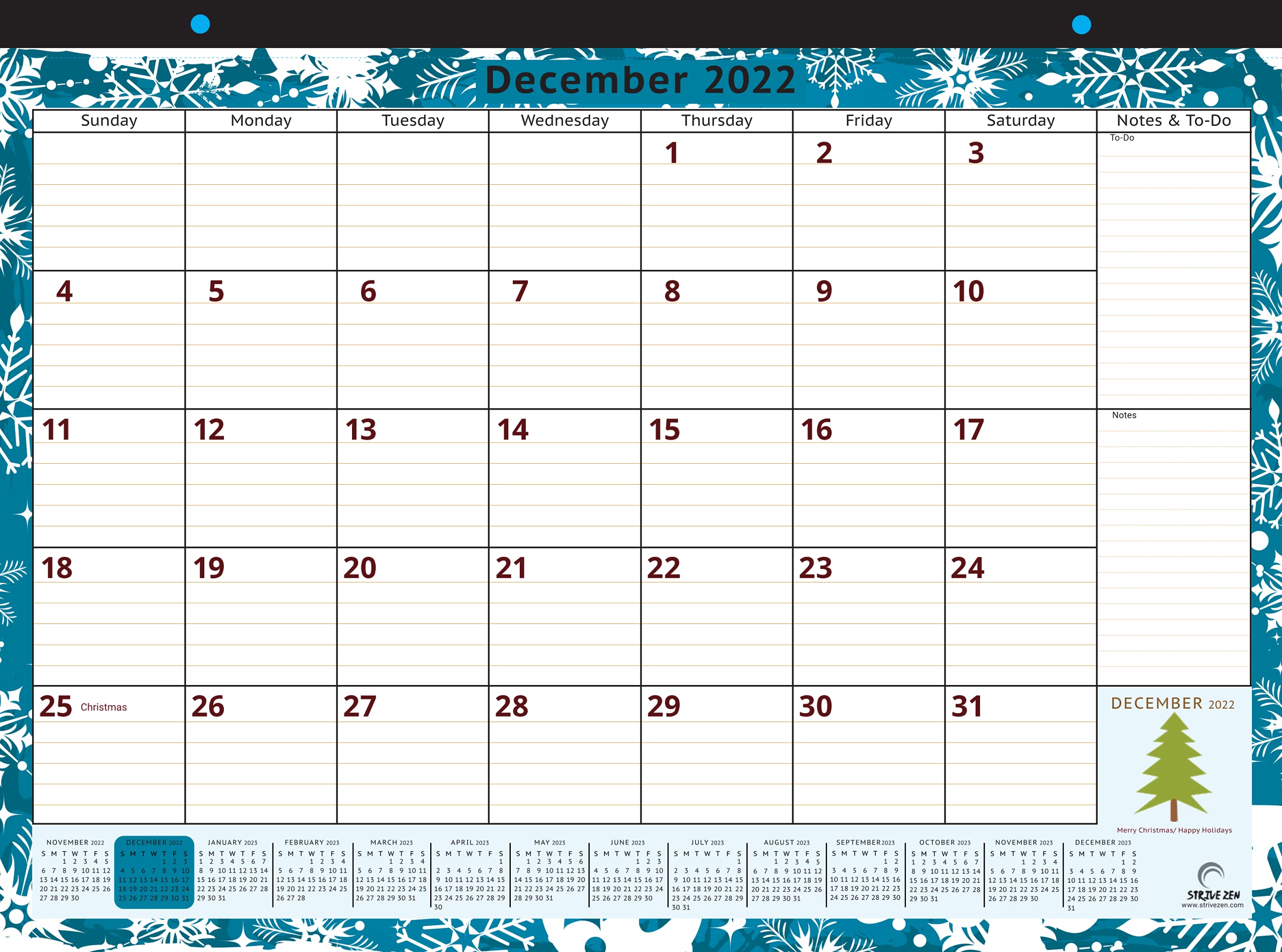 20222023 Calendar for Fridge by StriveZen, 16x12 inches