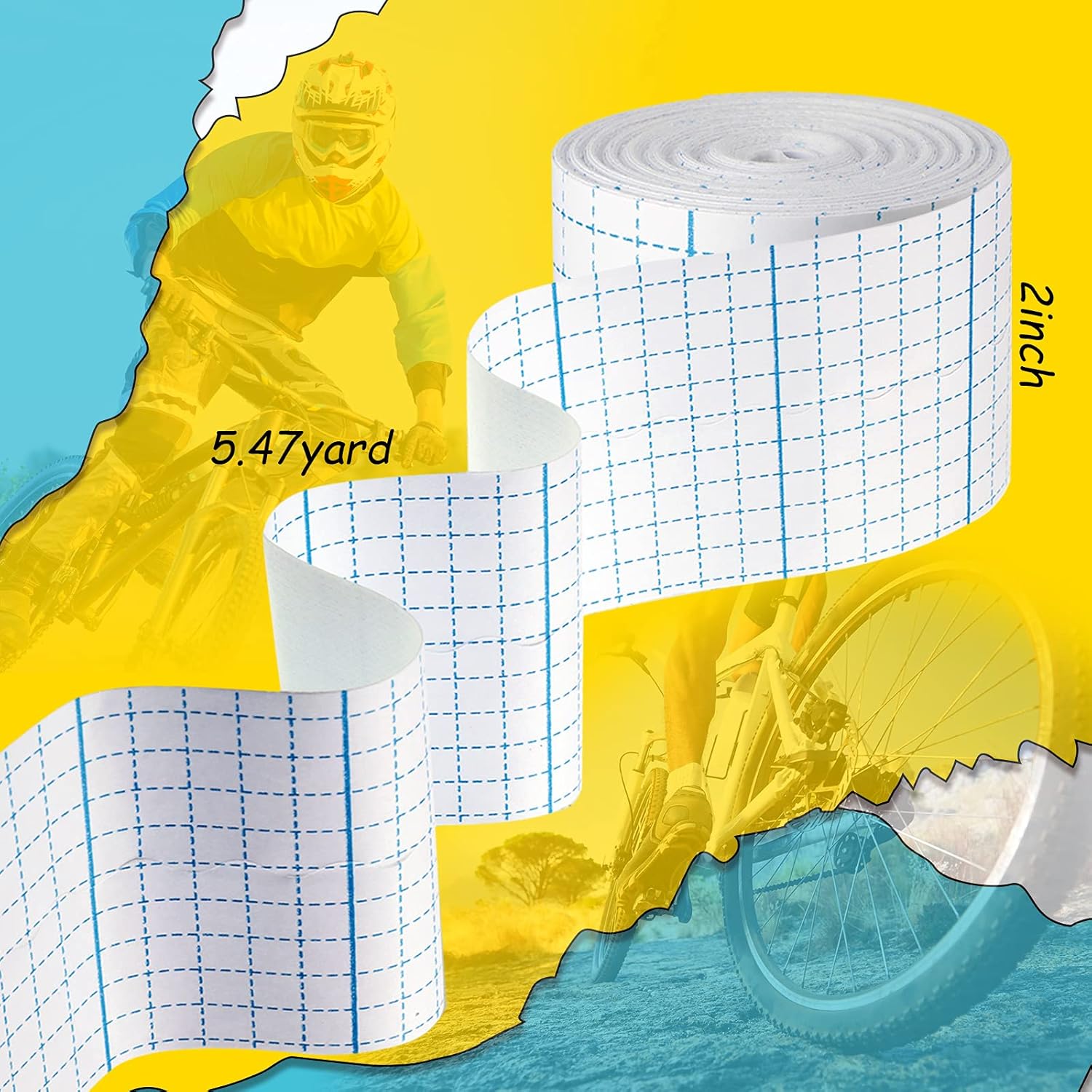 Nuanchu 4 Rolls Non-Woven Cover Roll Stretch Tape Non-Woven Adhesive Bandages Breathable Bandage Tape Cohesive Wrap Bandages Protective Stretch Bandage Film - Image 2