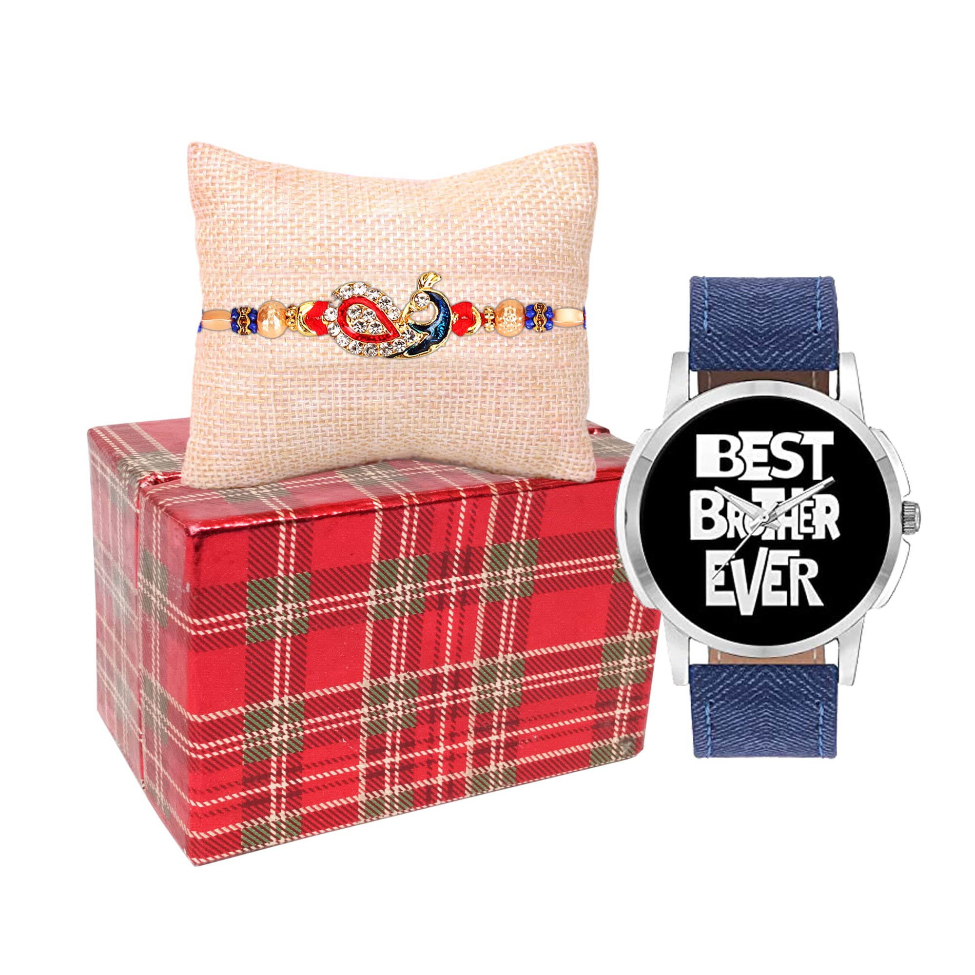 Relish Denim Watch, Rakhi, Roli Chawal Gift for Brother | Rakhi for Brother with Gift Combo Set Rakhi Gift (B0B5F9FHG9) Amazon Price History, Amazon Price Tracker