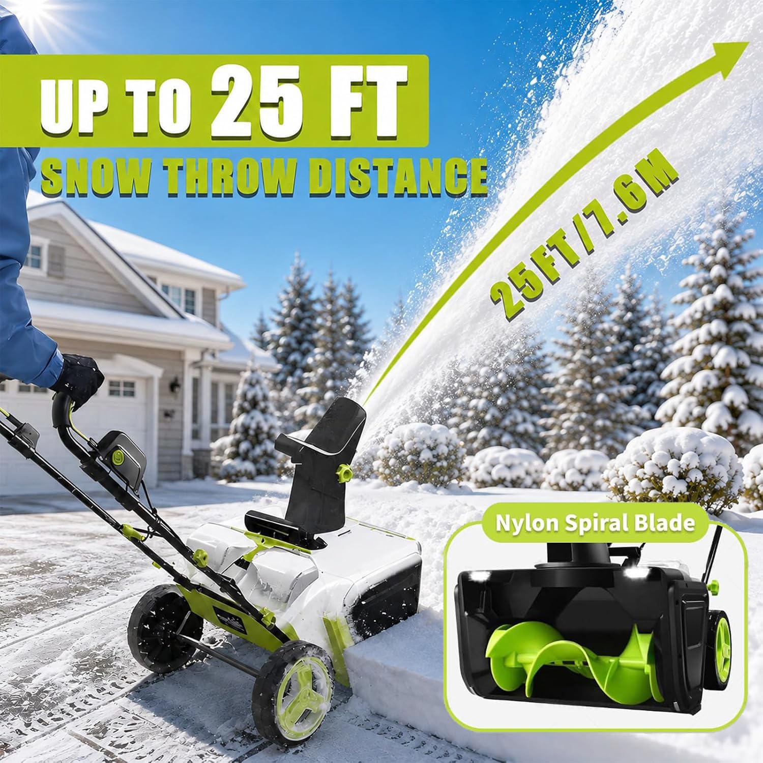 Souffleuse à Neige Électrique 3500 W,Largeur de Travail 50CM 6batteries