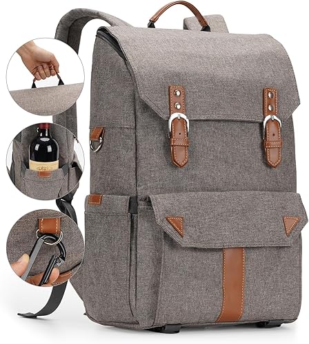 Mochila térmica de pícnic, 26 latas, mochila pequeña aislada, impermeable, ligera y portátil para playa, camping, senderismo, parque, picnic, bolsa