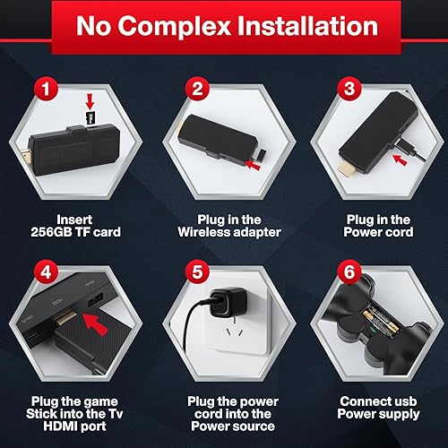 Miniatura 6 de Palo de juego retro inalámbrico consola de video HDMI 4K Plug & Play con 42,000 juegos clásicos, 15 emuladores, controladores inalámbricos duales de