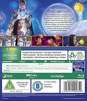 ディズニー　DVD Blu-ray 海外版 Disney's Wish [Blu-ray] [Region Free]: Amazon.co.uk: Ariana