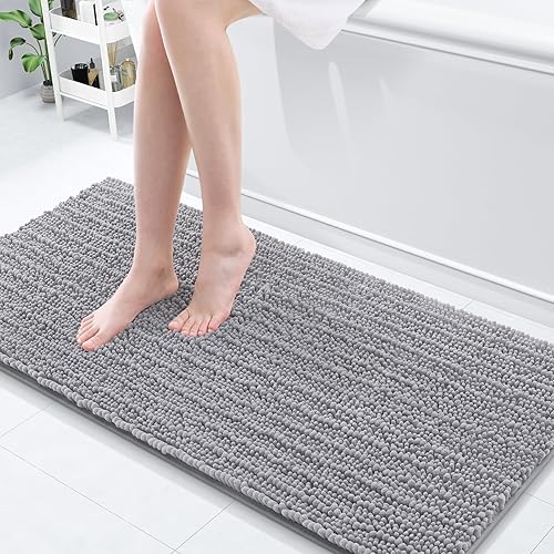 Arotive - Alfombra para el baño de felpilla, extrasuave, gruesa, absorbente, peluda, antideslizante, lavable en lavadora, apta secadora, afelpada,
