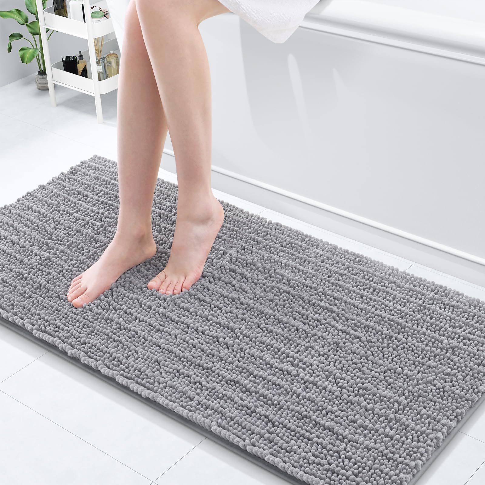 Arotive Luxury Chenille Bathroom Rug Mat, Extra Soft Thick Absorbent Shaggy Bath Rugs, Non-Slip Machine Wash Dry, Plush Bath Mats for Bathroom, Shower