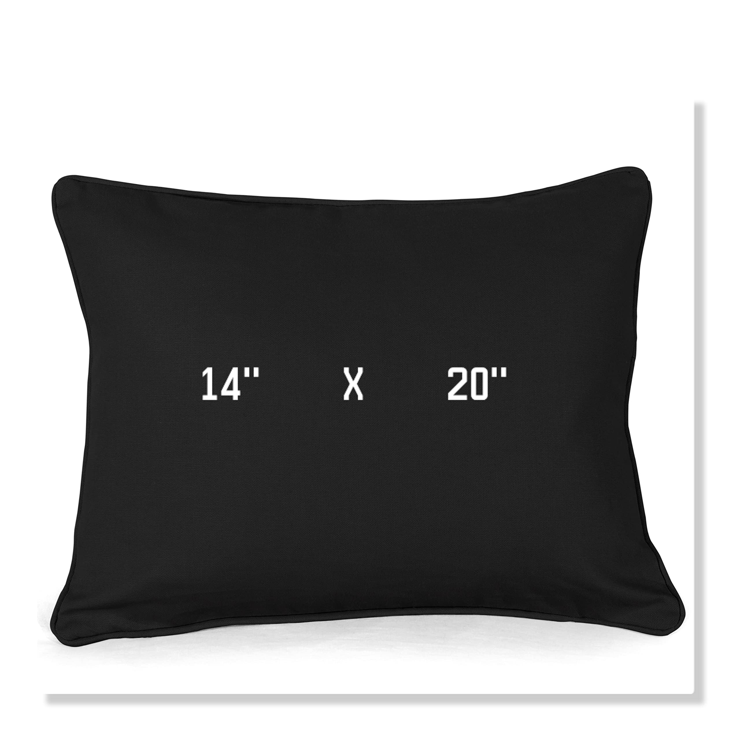 Arlinens Black Rectangle/Oblong Plain Dyed Soft Decorative Cushion Covers 100% Cotton Cover For Home Decor Decoration Sofa Couch Bed & Chair With Piped Edge (14X20, )