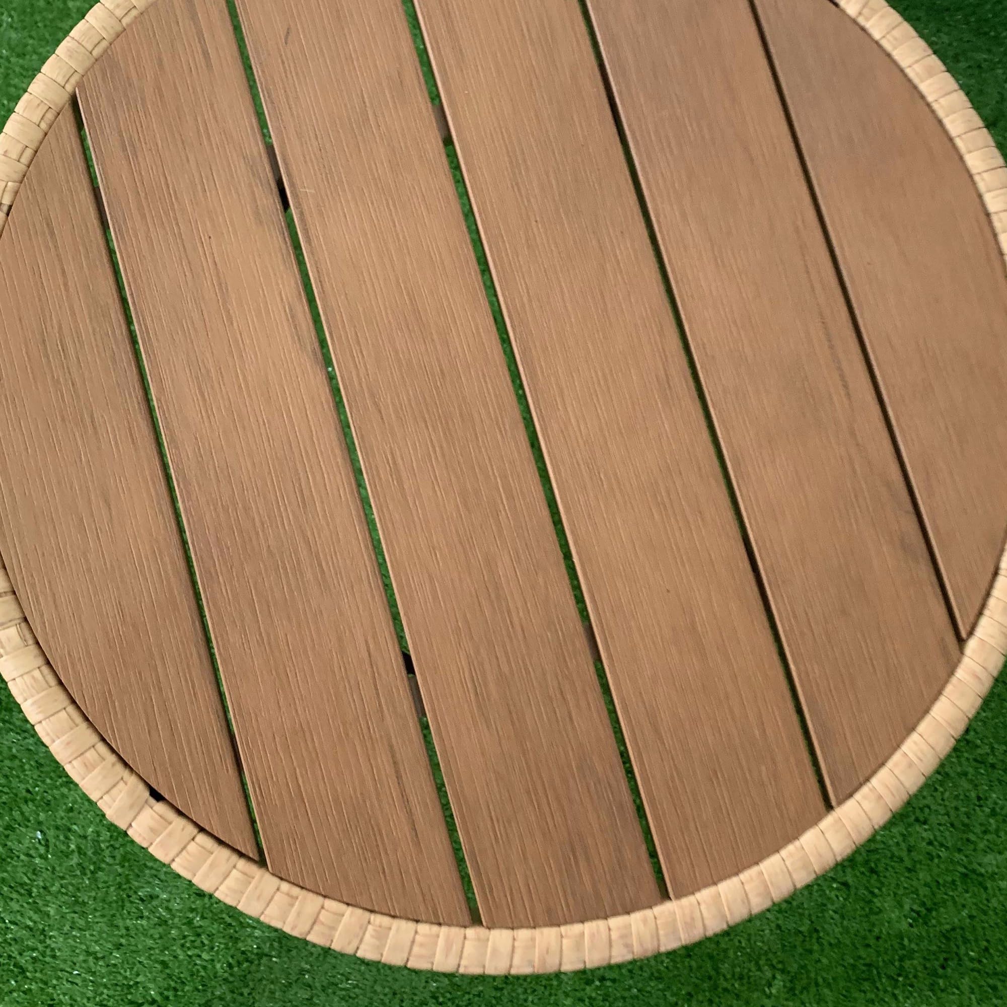 Outsunny Conjunto de Muebles de Jardín Juego de 3 Piezas Sillas y Mesa de Ratán con 2 Sillas 1 Mesa de Centro Redonda y Cojines para Terraza Césped Balcón Natural
