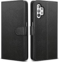 NWNK13 For Samsung Galaxy A13 5G / A13 4G / A04S Case Leather Wallet Book Flip Stand View Phone Cover with Card Holder Slots Compatible with Galaxy A13 (Black)
