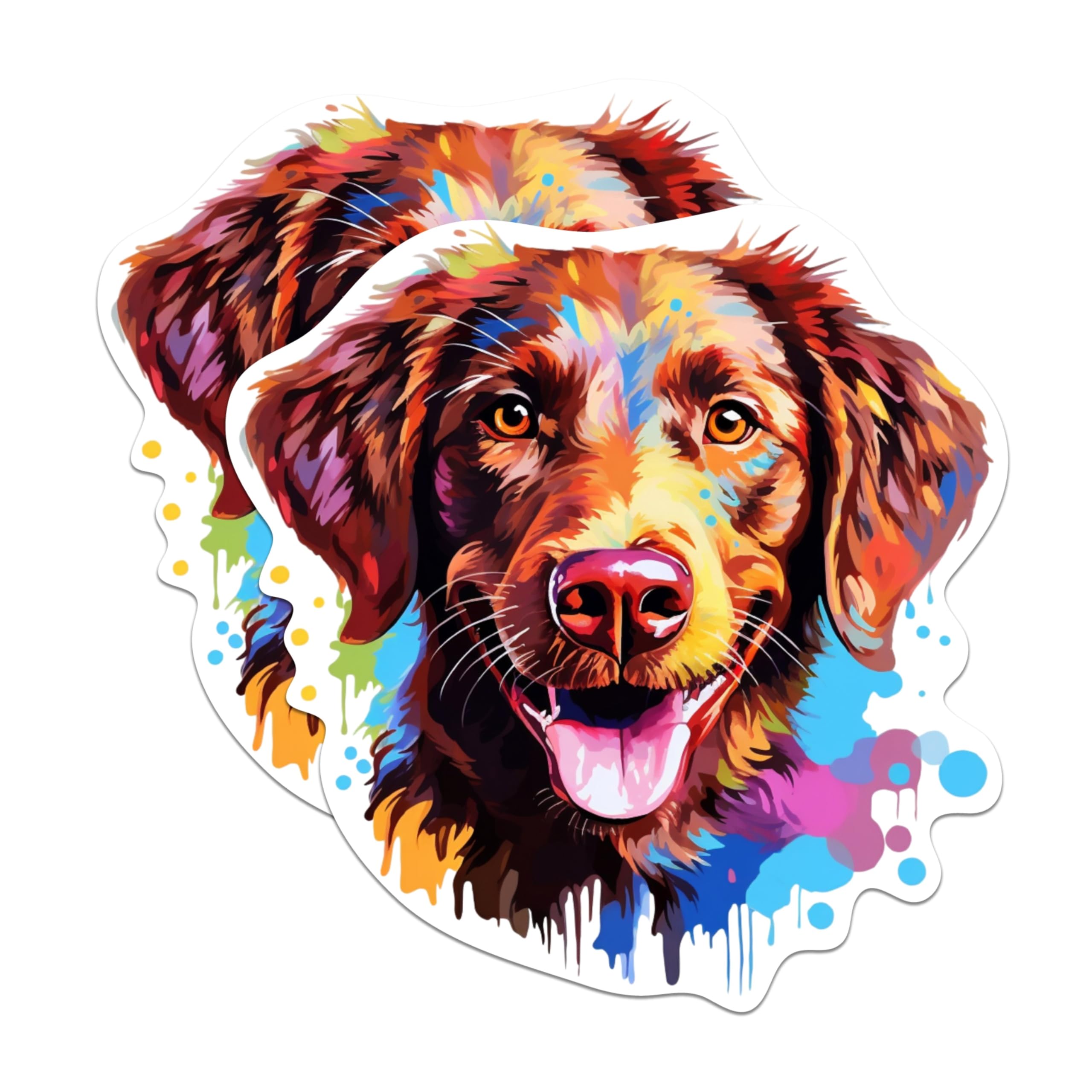(2 Pack) Chesapeake Bay Retriever Dog Breed Stickers - 5 Inches On Longest Side - Choose from Over 100 Dog Breeds - for Cars, Trucks, Skateboards, Laptops - Made in USA - BMCS1822