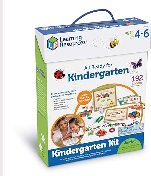Learning Resources All Ready for Kindergarten Readiness Kit - Classroom Must Haves, Toddler Activities, Homeschool Supplies, Learn to Read, Spelling , Alphabet Kindergarten Workbook