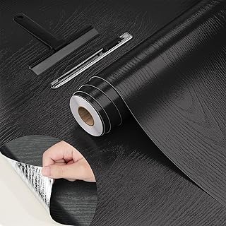 WADILE Peel and Stick Wood Grain Wallpaper 15.7"x393.7" Waterproof Self Adhesive Contact Paper for Kitchen Backsplash Countertops Furniture Cabinets Walls – Removable Vinyl with Free Knife & Squeegee