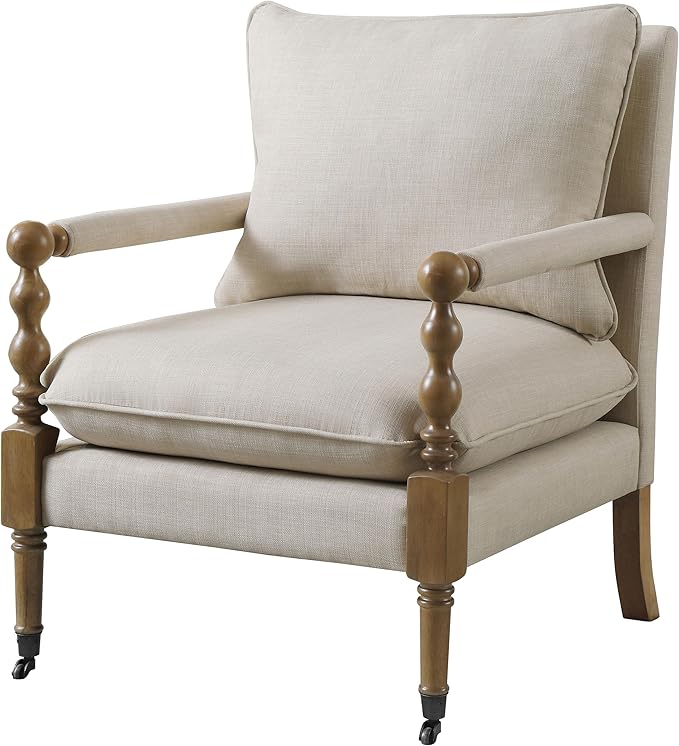 Sillón Acolchado Beige con Brazos y Ruedas - Coaster miniatura 5