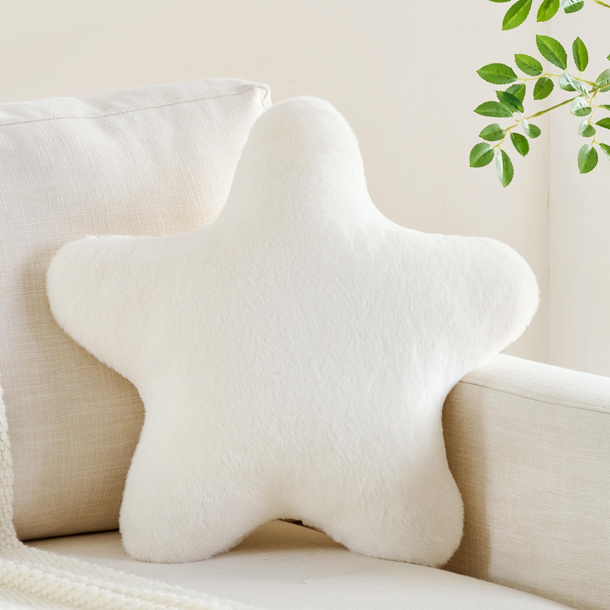 CANGHI Star Pillow,Star Shaped Pillow,White 15.7" Decorative Throw Pillow