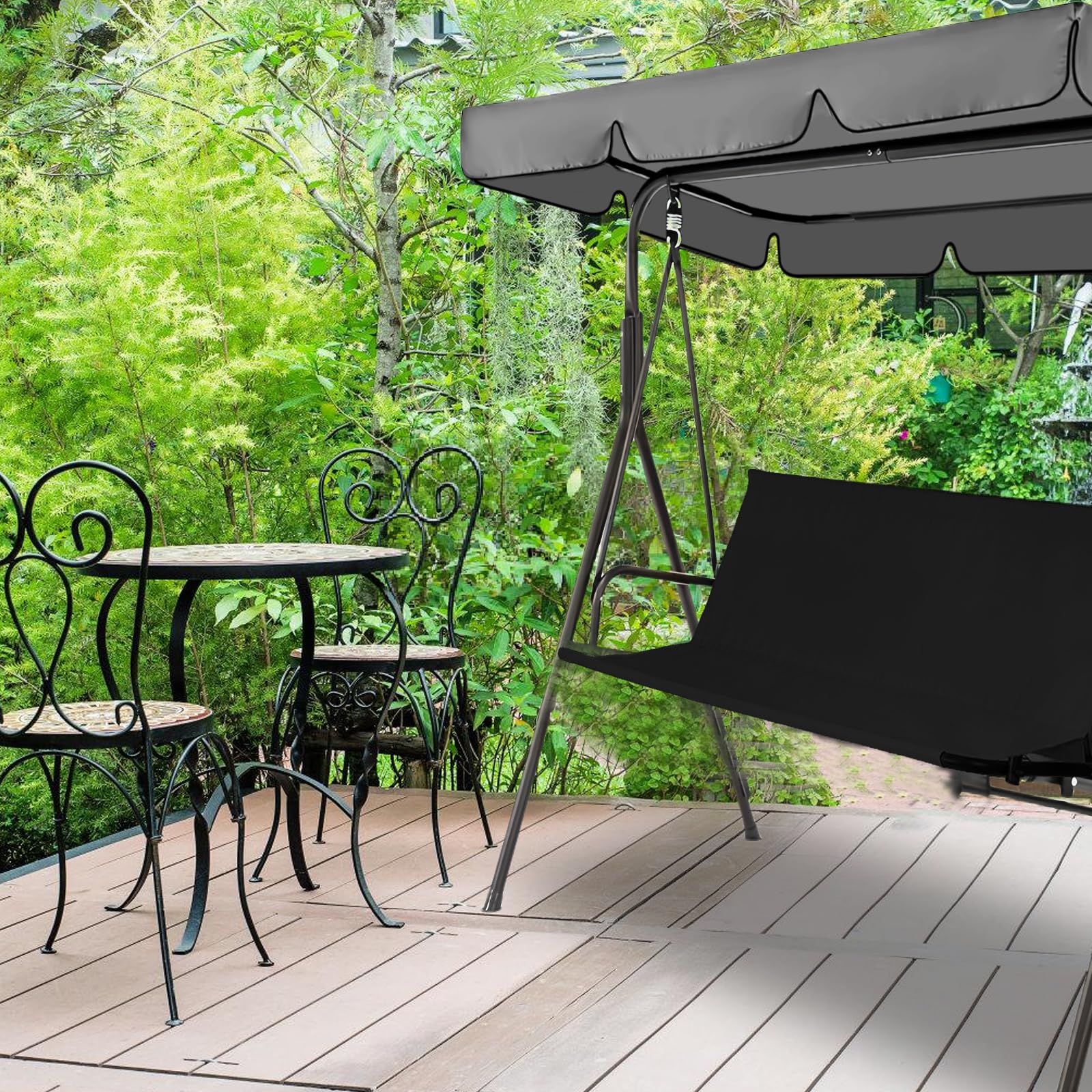 Funda de asiento de columpio de repuesto: 210D tela Oxford para columpios de Hollywood, resistente al agua y al sol, para jardines, patios y balcones (138 x