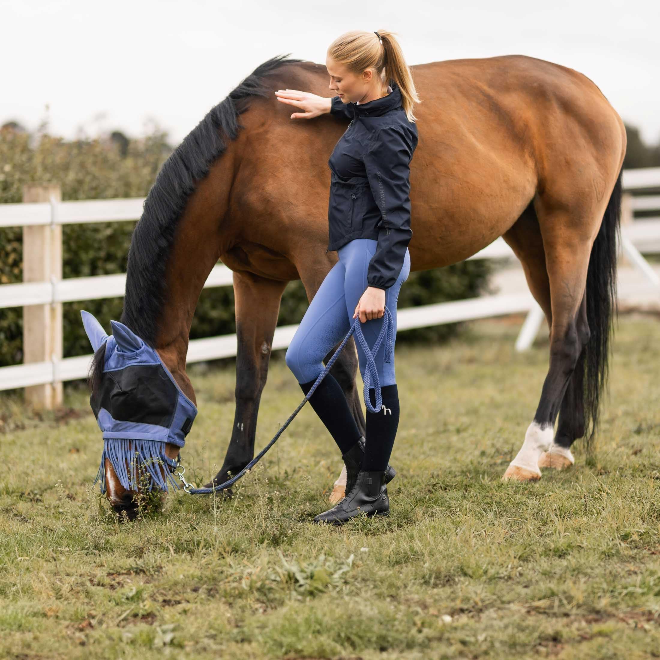 Horze Máscara antimoscas para caballos, con flecos, para caballos
