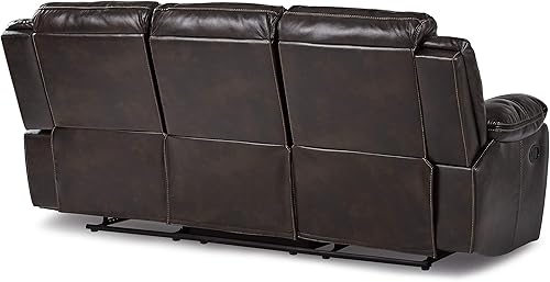 Miniatura 7 de Lexicon Bay Sofá reclinable doble manual, marrón oscuro