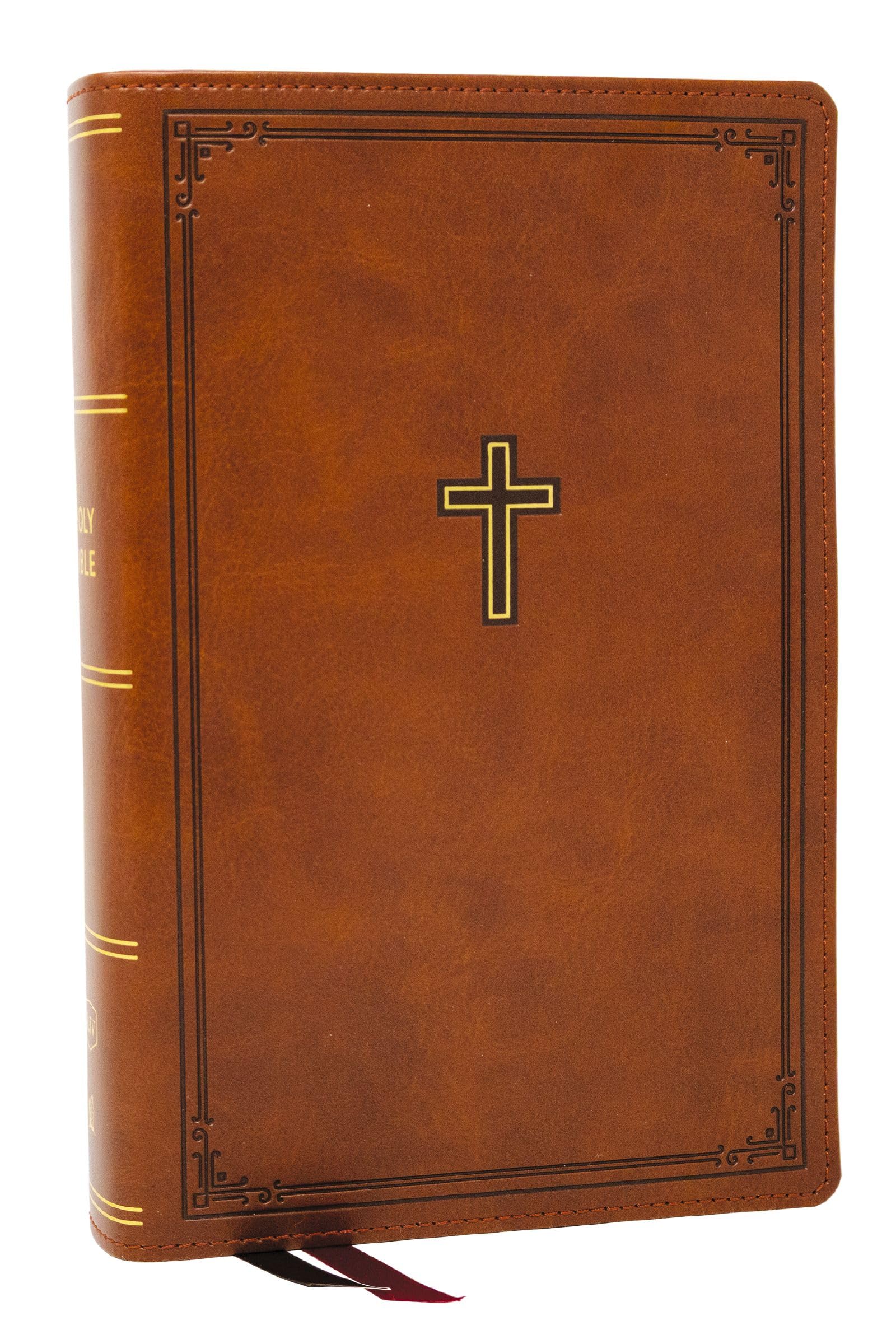 KJV Personal Size Large Print End-of-Verse Reference Bible, Brown Leathersoft, Red Letter, Comfort Print