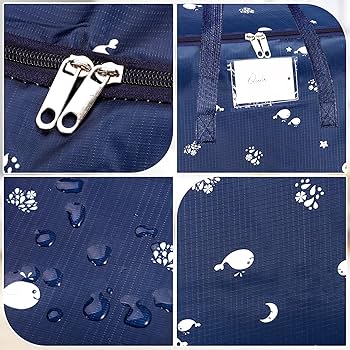 4Pack 105L Extra Large Storage Bags, Folding Moving Comforter Blanket Storage Bags Closet Organizers And Storage Containers For Clothes With Strong Handles&Zippers Clear Window For Bedding Pillow Grey