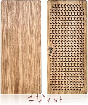 Sadhu Board Copper Nails by Oh! Sadhu from 100% Oak Wood for Yoga Practice & Meditation, Step 0.39in 10mm, Natural Oak Copper