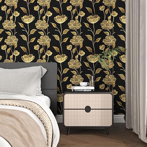 Miniatura 32 de Papel tapiz bohemio de hojas para despegar y pegar para cocina, papel de contacto floral vintage, impermeable, autoadhesivo, papel de pared floral