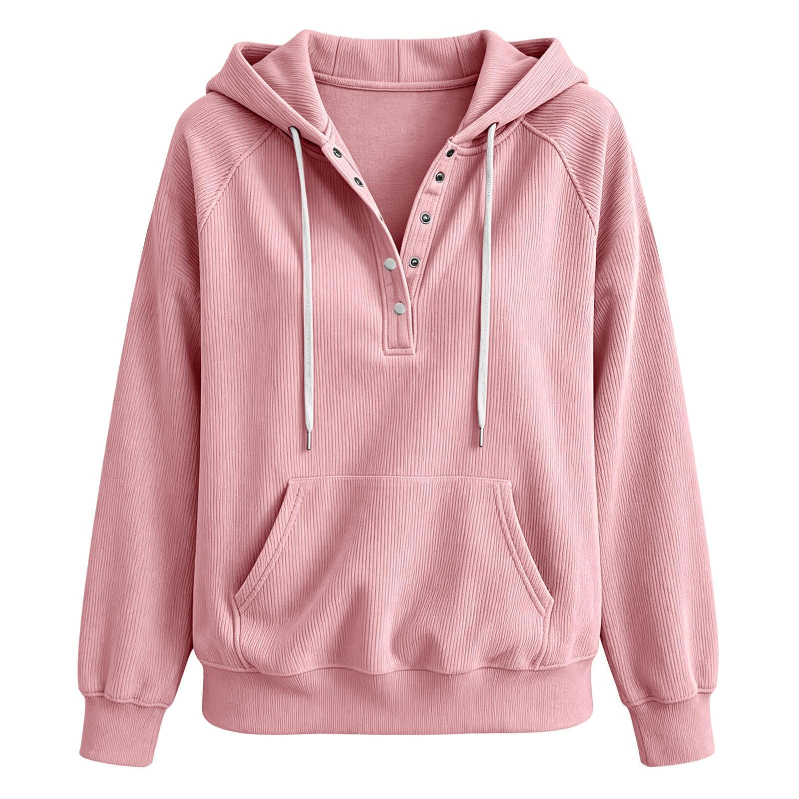 Felpa da Donna alla Moda con Cappuccio, Maniche Lunghe, vestibilità Ampia, con Tasca. Felpa Stretta