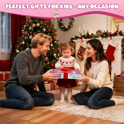 Miniatura 8 de Piano Mat - Juguetes para bebés y niñas, 3 en 1, tambor de piano para niños, tapete de juego musical para niños de 12 a 36 meses, regalos de