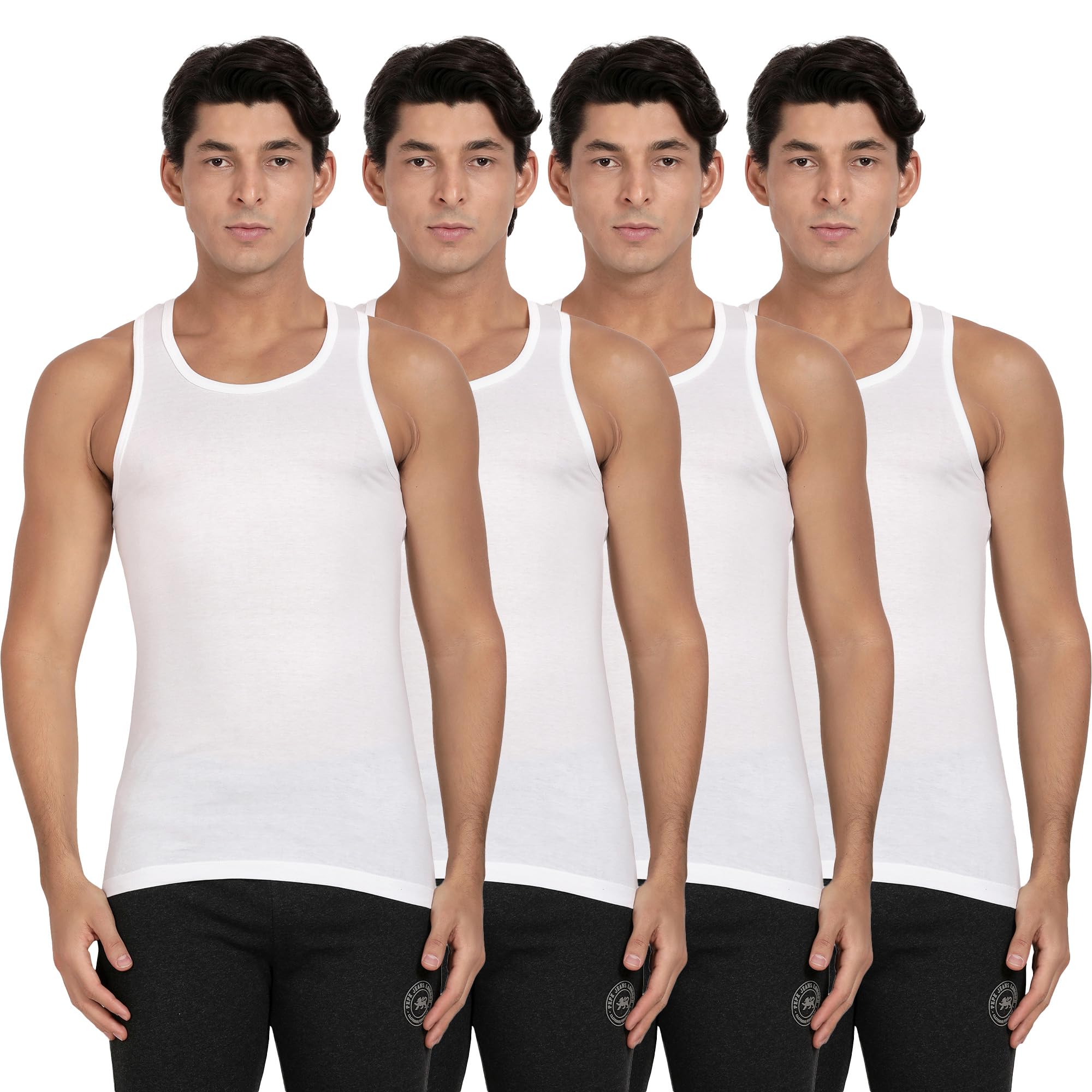 pepe jeans Men's Cotton Solid Regular Fit Casual Style Vest (Clv01-02_White,Medium-picture-12