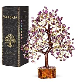 Amethyst Crystal Tree - Bonsai Trees, Balancing Tree, Crystal Gifts for Women, Crystal Tree for Positive Energy, Crytals and Gemstones, Good Luck Home Decor Tree of Life Seven Chakra Healing Stones