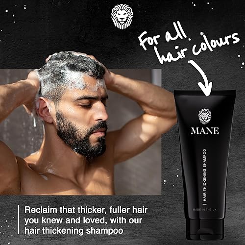 Miniatura 6 de Mane Champú de biotina engrosante para el crecimiento del cabello, hombres y mujeres, apoya el cabello fino y adelgazante, reduce la pérdida de
