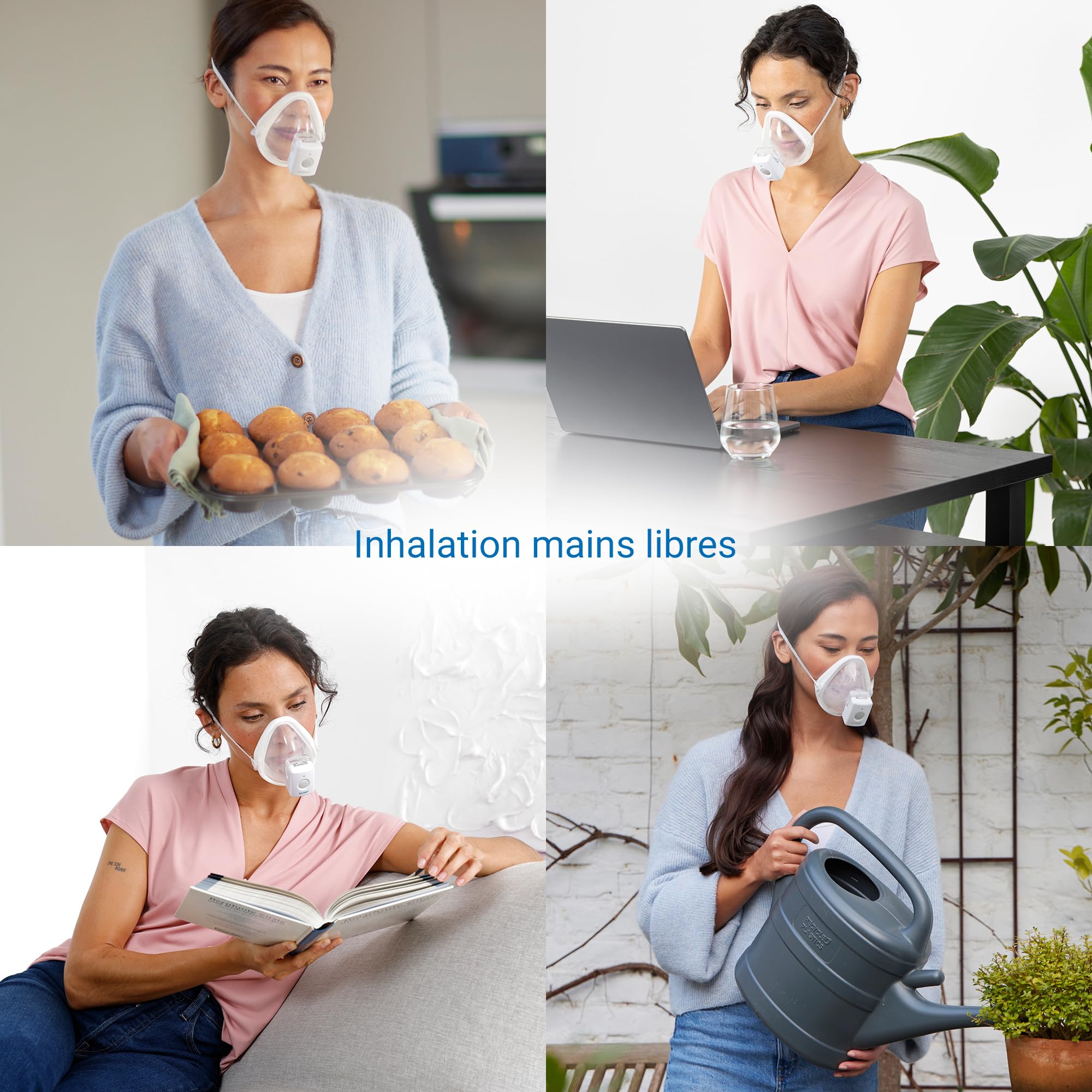 medisana IN 700 Inhalateur avec batterie, portable et sans fil pour inhalation mains libres, nébuliseur avec technologie Mesh, appareil d'inhalation à embout buccal et masque en cas de rhume ou asthme