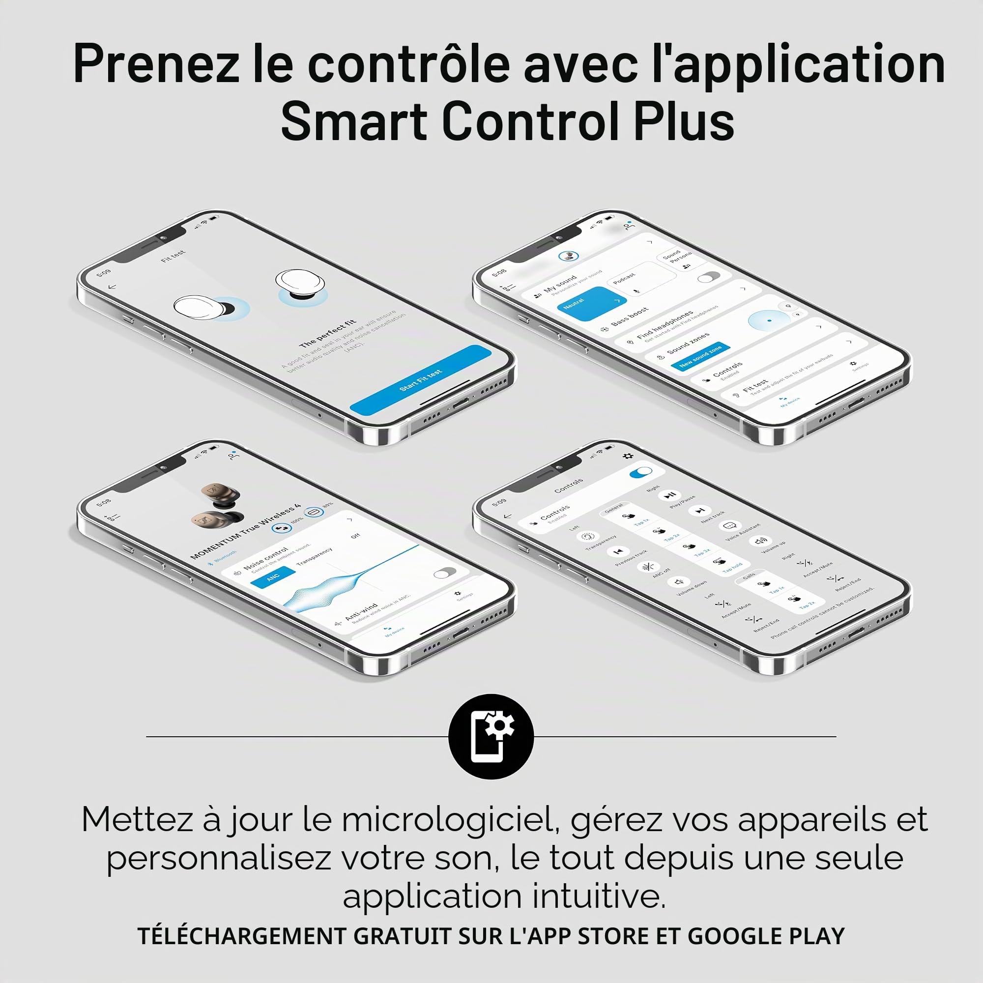 Sennheiser Consumer Audio Momentum True Wireless 4 Smart Earbuds avec Bluetooth 5.4, Son cristallin, Design Confortable, autonomie de 30 Heures, ANC, Le et Auracast adaptatif – Cuivre Noir