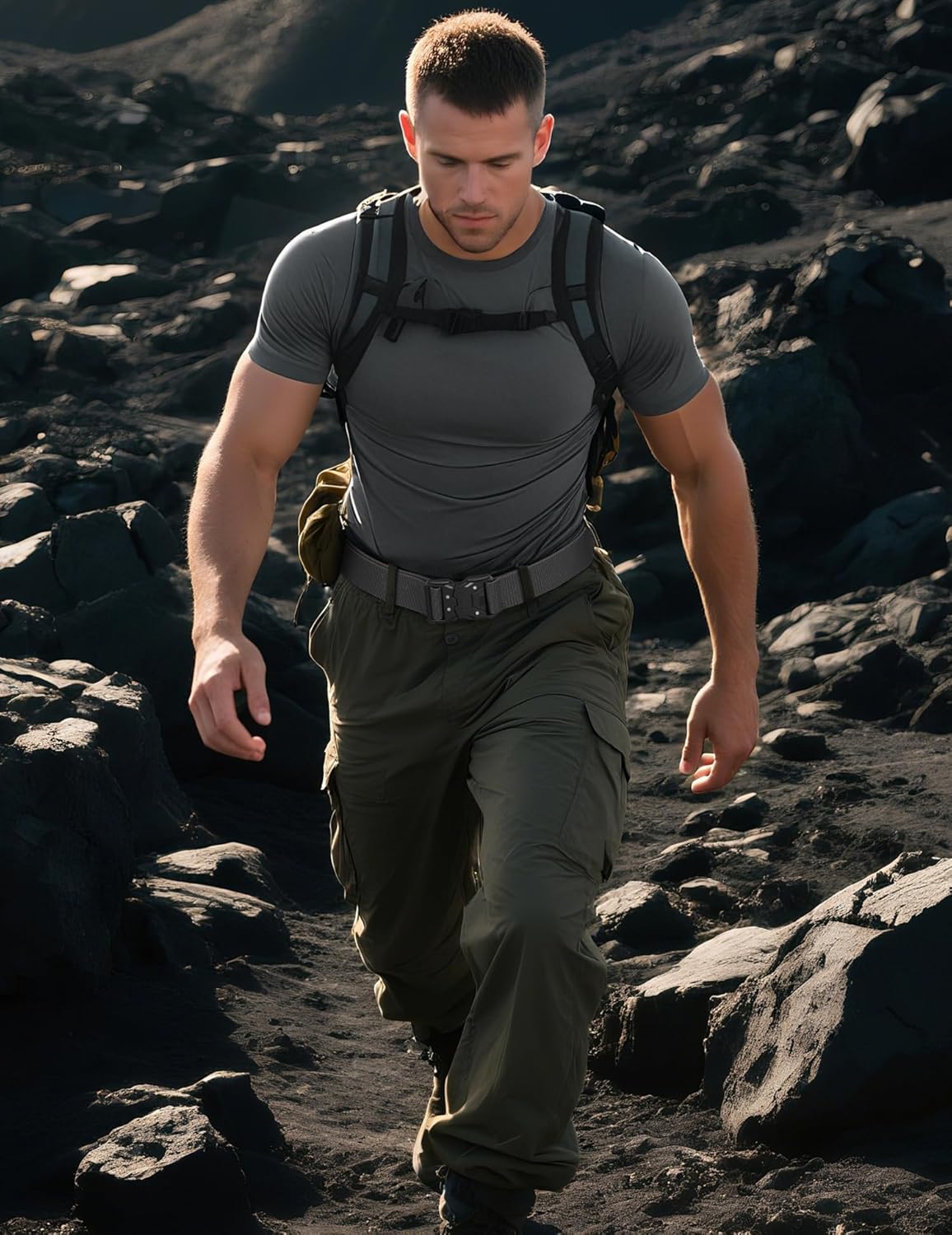 JUKMO Quick Release Tactical Belt, Military Work 1.5" Nylon Web Hiking Belt with Heavy Duty Seatbelt Buckle - Image 5