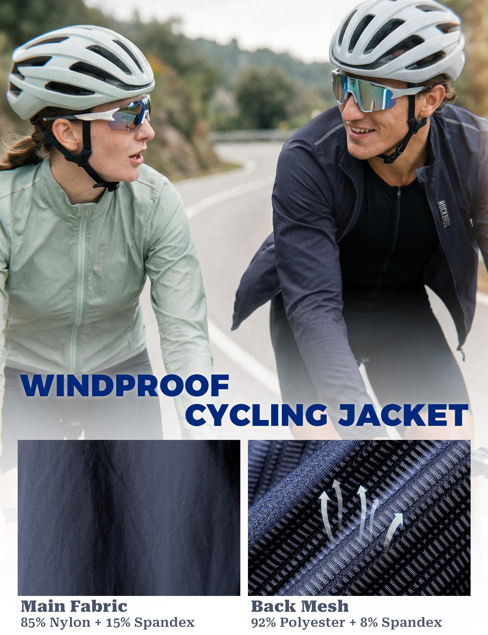 ROCKBROS Giacca da Ciclismo Uomo Donna Antivento Ripiegabile Leggero